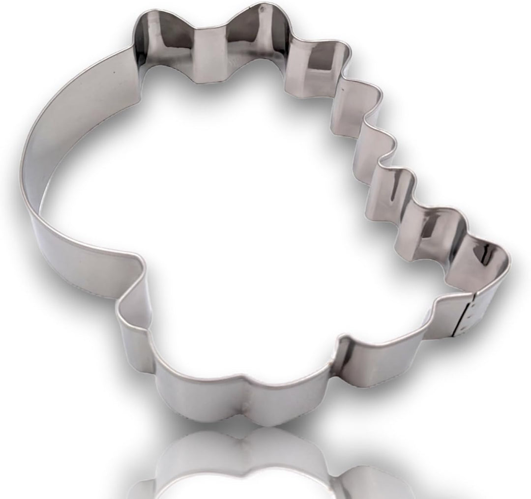Cute Kid Dinosaur Cookie Cutter 4” Large Kid Dino Cookie Cutter Mold - 18/0 Stainless Steel