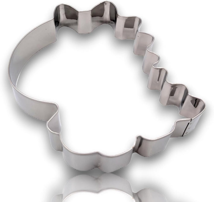 Cute Kid Dinosaur Cookie Cutter 4” Large Kid Dino Cookie Cutter Mold - 18/0 Stainless Steel