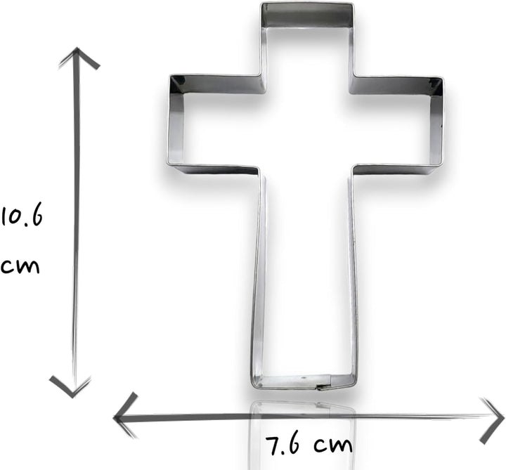 Cross Cookie Cutter 4” Large Holy Cross Shape Cookie Cutter Mold - 18/0 Stainless Steel