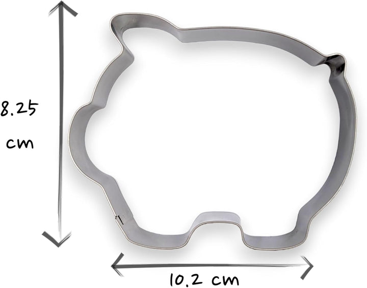Cute Pig Cookie Cutter 4” Large Animal Shape Cookie Cutter Mold - 18/0 Stainless Steel