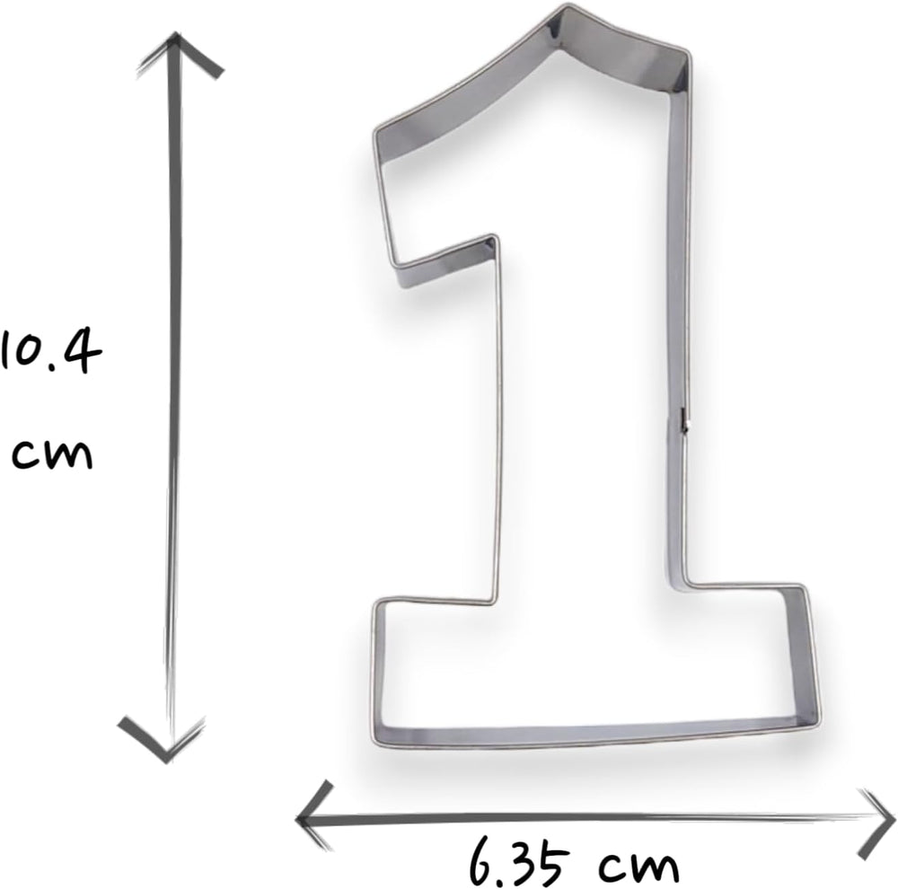 1 Number One Shape Cookie Cutter 4” Birthday Letter Cookie Cutter Mold- 18/0 Stainless Steel