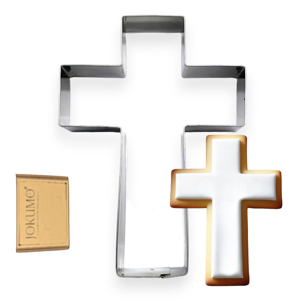 Fancy Cross Cookie Cutter 4” Large Holy Cross Shape Cookie Cutter Mold - 18/0 Stainless Steel