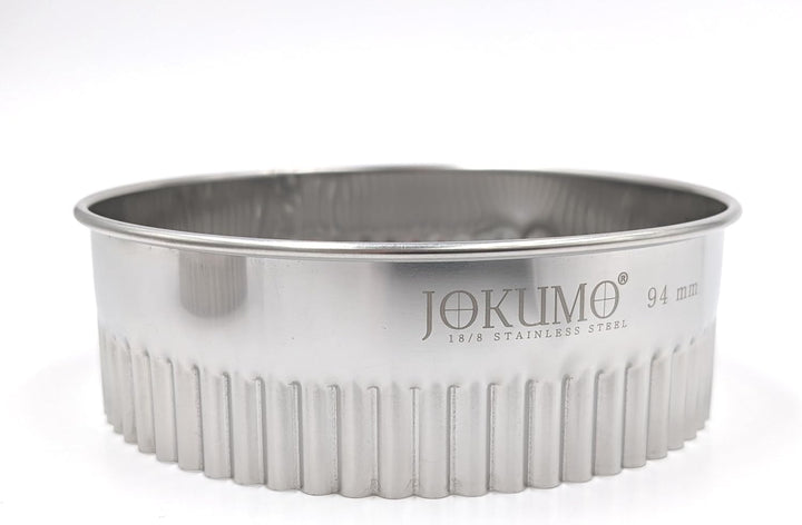 11 Piece Graduated Sizes Fluted Edge Round Pastry/Cookie Cutter Set Heavy Duty 18/8 304 Stainless Steel – Metal Engrave Size –Tin Storage Box for Scones, Pastries, Baking, Desserts, Muffins,
