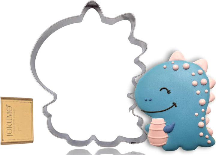 Cute Kid Dinosaur Cookie Cutter 4” Large Kid Dino Cookie Cutter Mold - 18/0 Stainless Steel