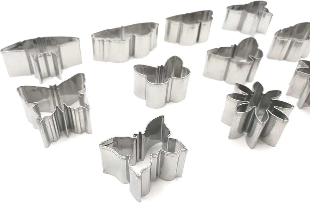 11 Piece Butterfly icing/fondant cutter set –Tin Storage Box for Fondant, cake and muffin decoration.