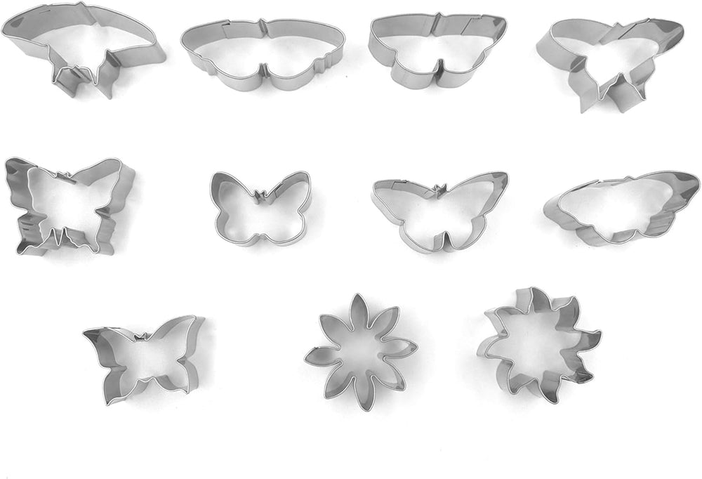 11 Piece Butterfly icing/fondant cutter set –Tin Storage Box for Fondant, cake and muffin decoration.