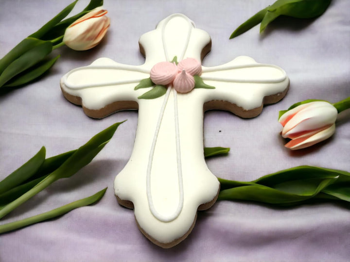 Fancy Cross Cookie Cutter 4” Large Holy Cross Shape Cookie Cutter Mold - 18/0 Stainless Steel