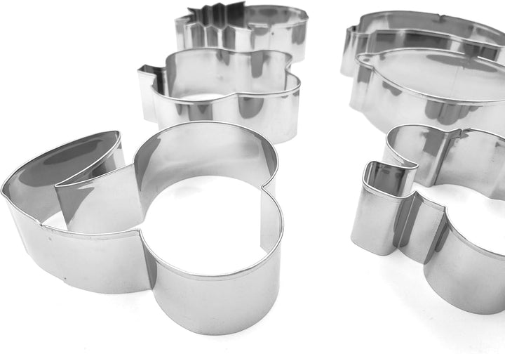 Fruit Cookie Cutters Set – 6PC High Grade 430 Stainless Steel –Apple, Banana, Cherry, Lemon, Grape, Pineapple