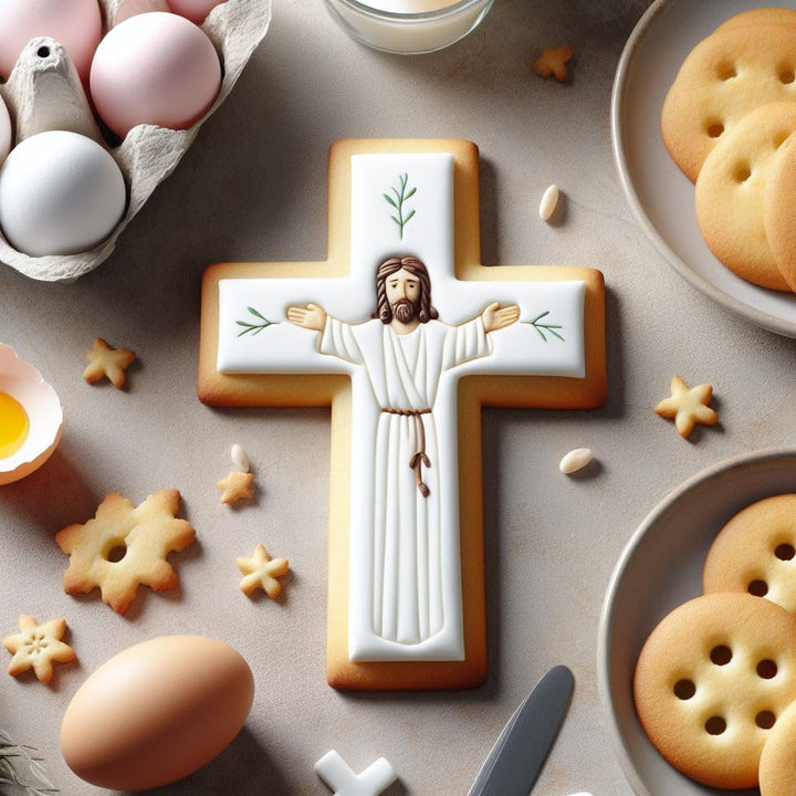 Cross Cookie Cutter 4” Large Holy Cross Shape Cookie Cutter Mold - 18/0 Stainless Steel