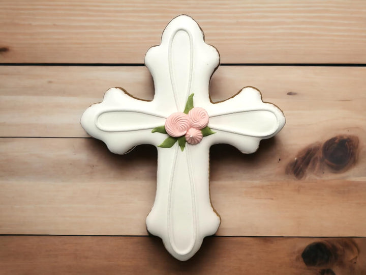 Fancy Cross Cookie Cutter 4” Large Holy Cross Shape Cookie Cutter Mold - 18/0 Stainless Steel