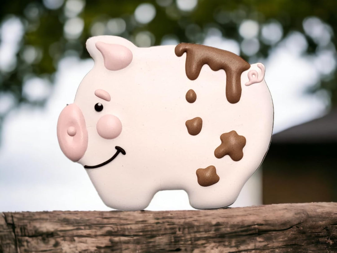 Cute Pig Cookie Cutter 4” Large Animal Shape Cookie Cutter Mold - 18/0 Stainless Steel