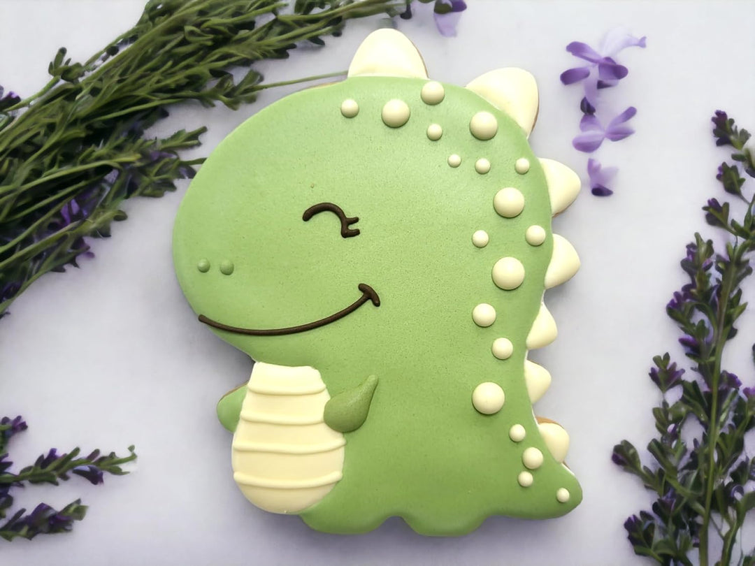 Cute Kid Dinosaur Cookie Cutter 4” Large Kid Dino Cookie Cutter Mold - 18/0 Stainless Steel