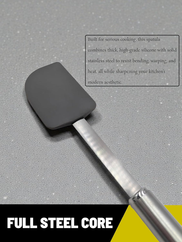 Pro Heavy Duty Silicone Spatula - Premium 18/10 Stainless Core, Ergonomic Tube Handle, 428°F Heat-Resistant - Ultra-Durable for Thick Mixes &amp; Nonstick Pans - BPA-Free, Dishwasher Safe