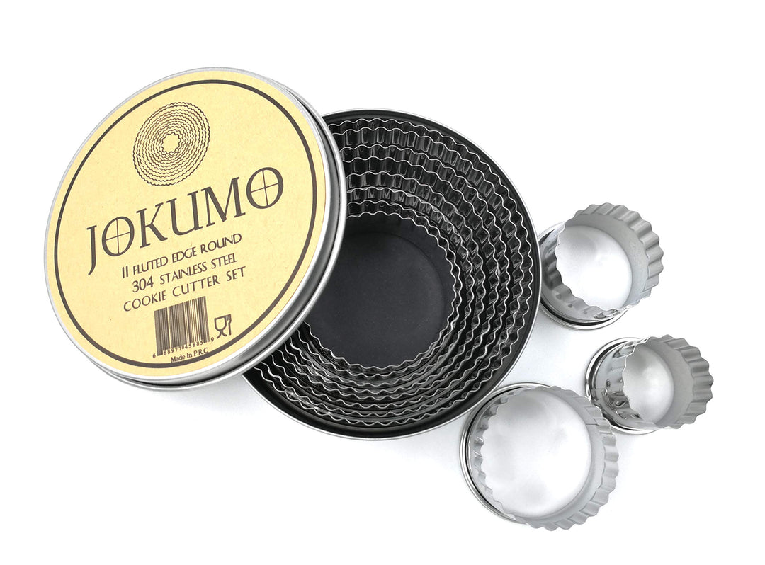 12 Piece Plain Round Pastry/Cookie Cutter Set Heavy Duty Commercial Grade 18/8 304 Stainless Steel - Metal Marked Size – Perfect For Cooking Enthusiast