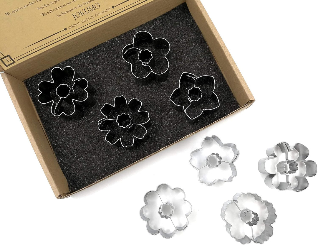 Flower Blossom Cookie Cutters Set – 8 PC High Grade 430 Stainless Steel – A Truly Unique set for Flower Lovers