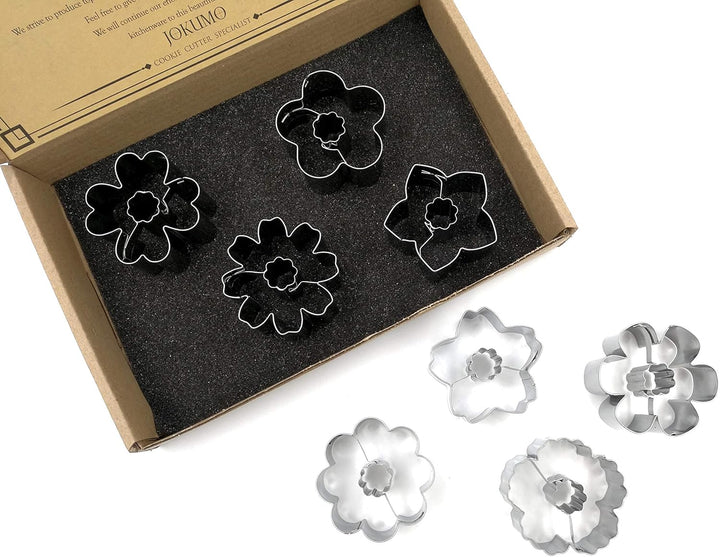Flower Blossom Cookie Cutters Set – 8 PC High Grade 430 Stainless Steel – A Truly Unique set for Flower Lovers