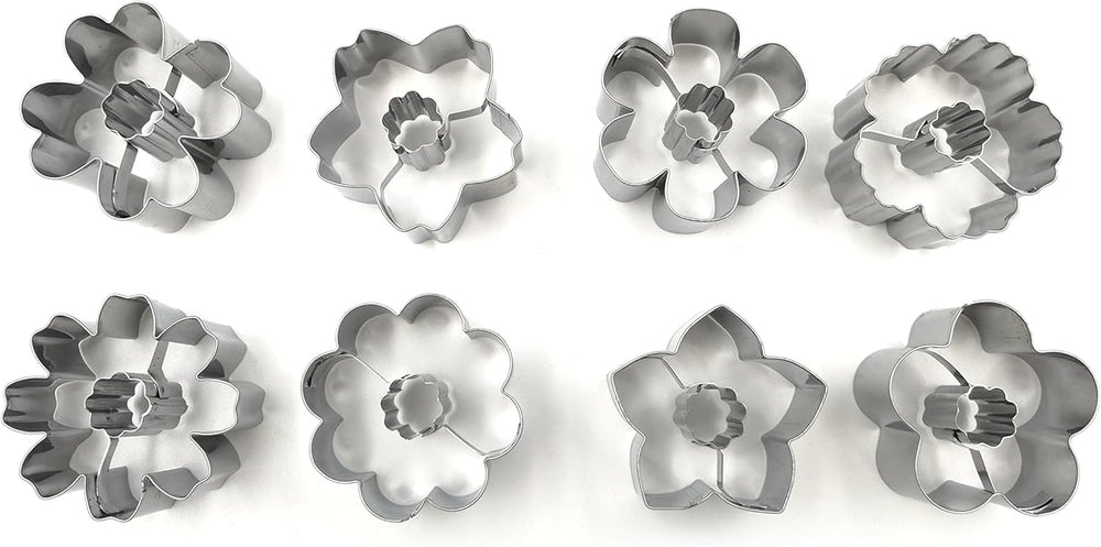 Flower Blossom Cookie Cutters Set – 8 PC High Grade 430 Stainless Steel – A Truly Unique set for Flower Lovers