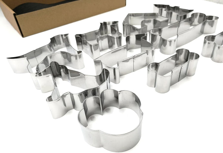 Dog Lover Complete Cookie Cutters Set – 10 PC High Grade 430 Stainless Steel –Golden Retriever, Miniature Schnauzer, Dachshund, Dog sit position, Dog Paw, Dog House, Fire Hydrant and 3 Dog Bone