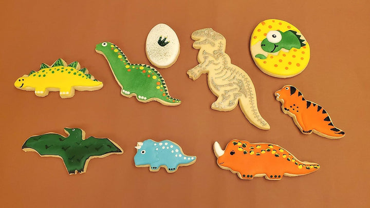 Dinosaur Cookie Cutters Set – 9PC High Grade 430 Stainless Steel –T-Rex, Pterosaur, Stegosaurus, Triceratops , Prenocephale, Chasmosaurus, Brachiosaurus, Dinosaur egg