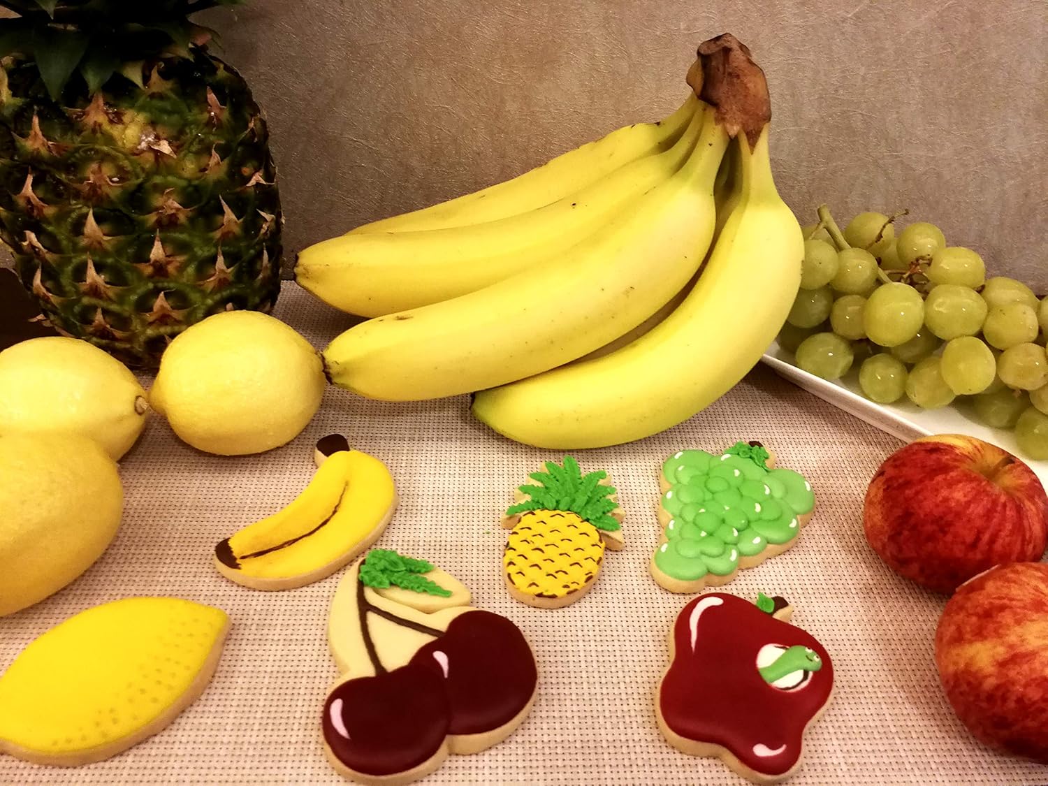 Fruit Cookie Cutters Set – 6PC High Grade 430 Stainless Steel –Apple, Banana, Cherry, Lemon, Grape, Pineapple