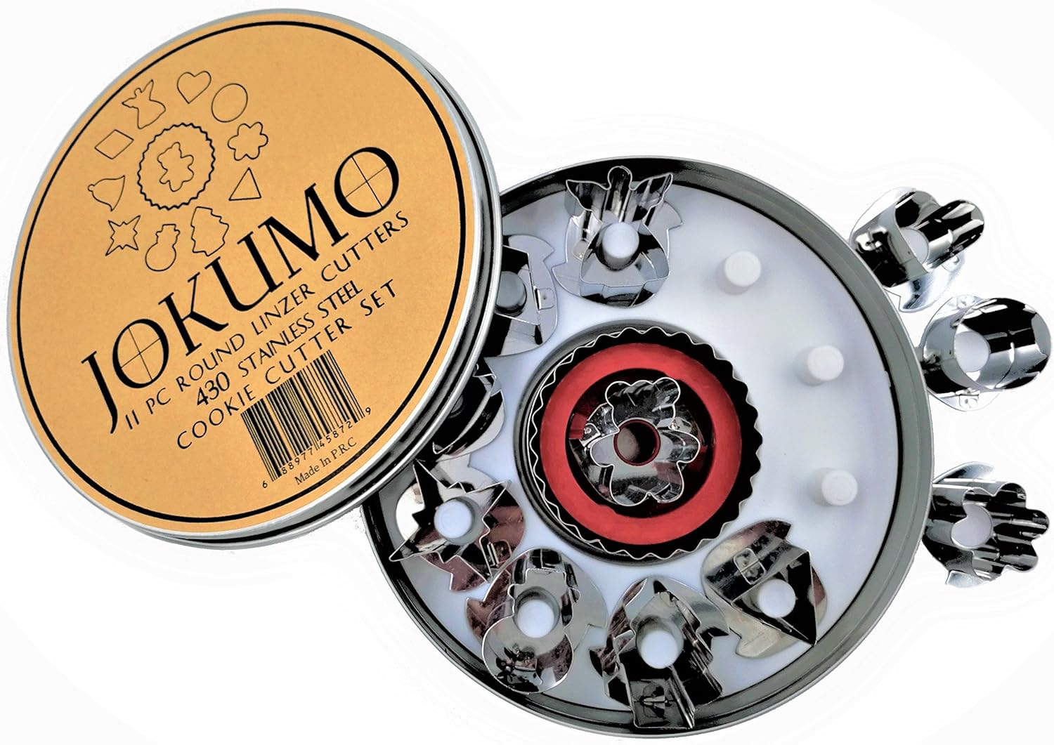 11-Piece Linzer Cookie Cutter Set with Storage Tin – JOKUMO