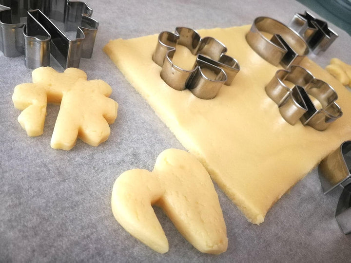 Bite Sized Over the Edge Mug Rim Cookie Cutters Set – 8 PC High Grade 430 Stainless Steel –Hexagram, Circle, Heart and 5 variation of Flower
